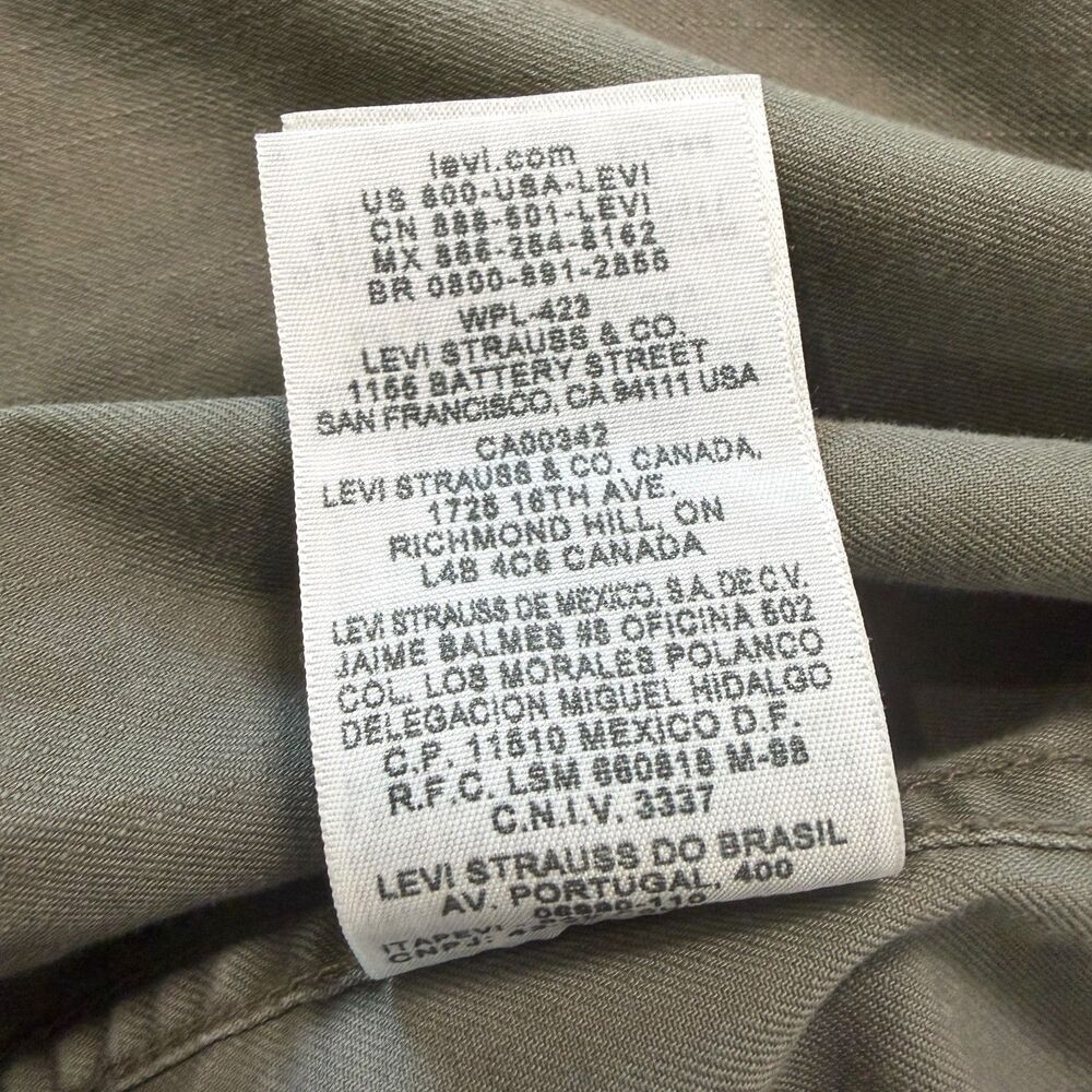 Levi's Men's XXL Field Jacket Olive Brown Canvas Utility Cargo Chore Coat Shell - Picture 7 of 10